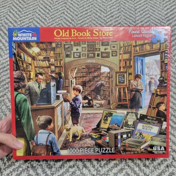 NEW Sealed White Mountain Old Book Store 1000 Piece Puzzle